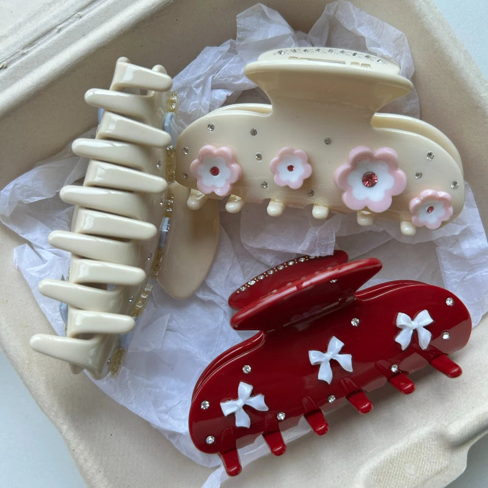 Spinka do włosów z kokardką dla kobiet i dziewcząt z octanu