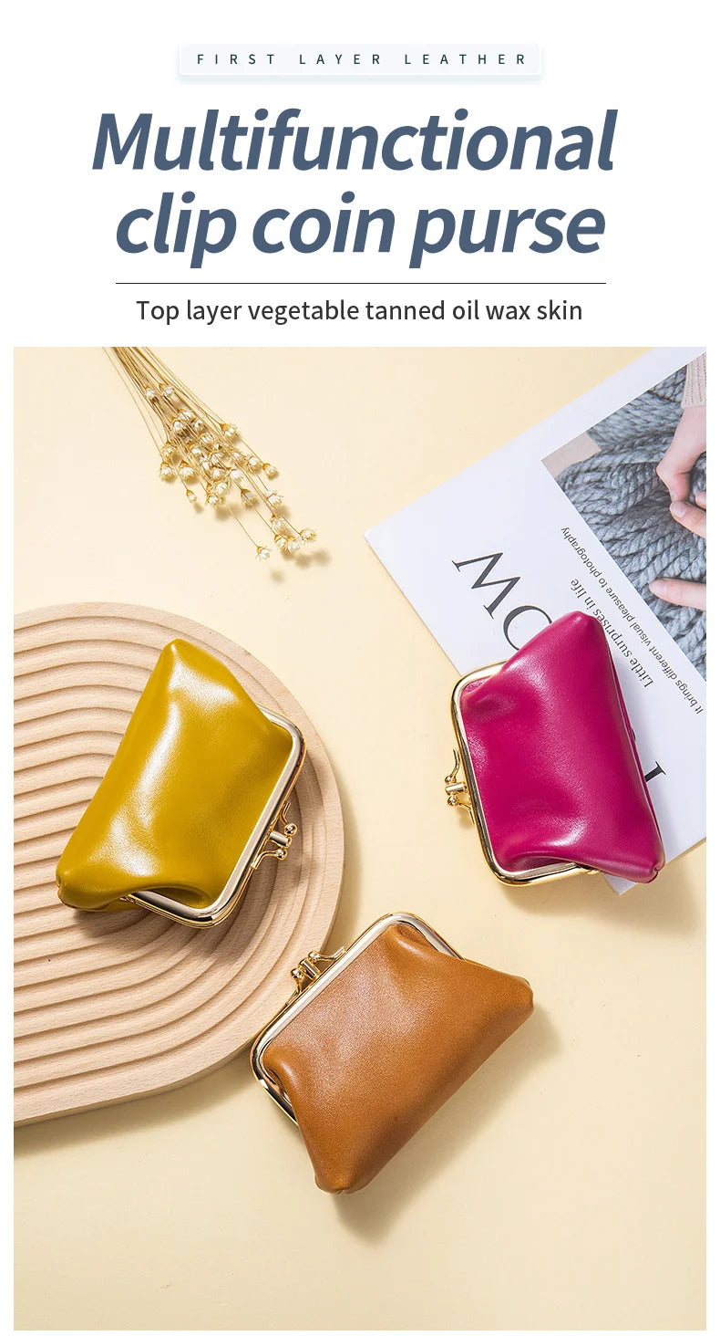 Portmonetka dla kobiety ze skóry w stylu retro ,monety, karty, klucze