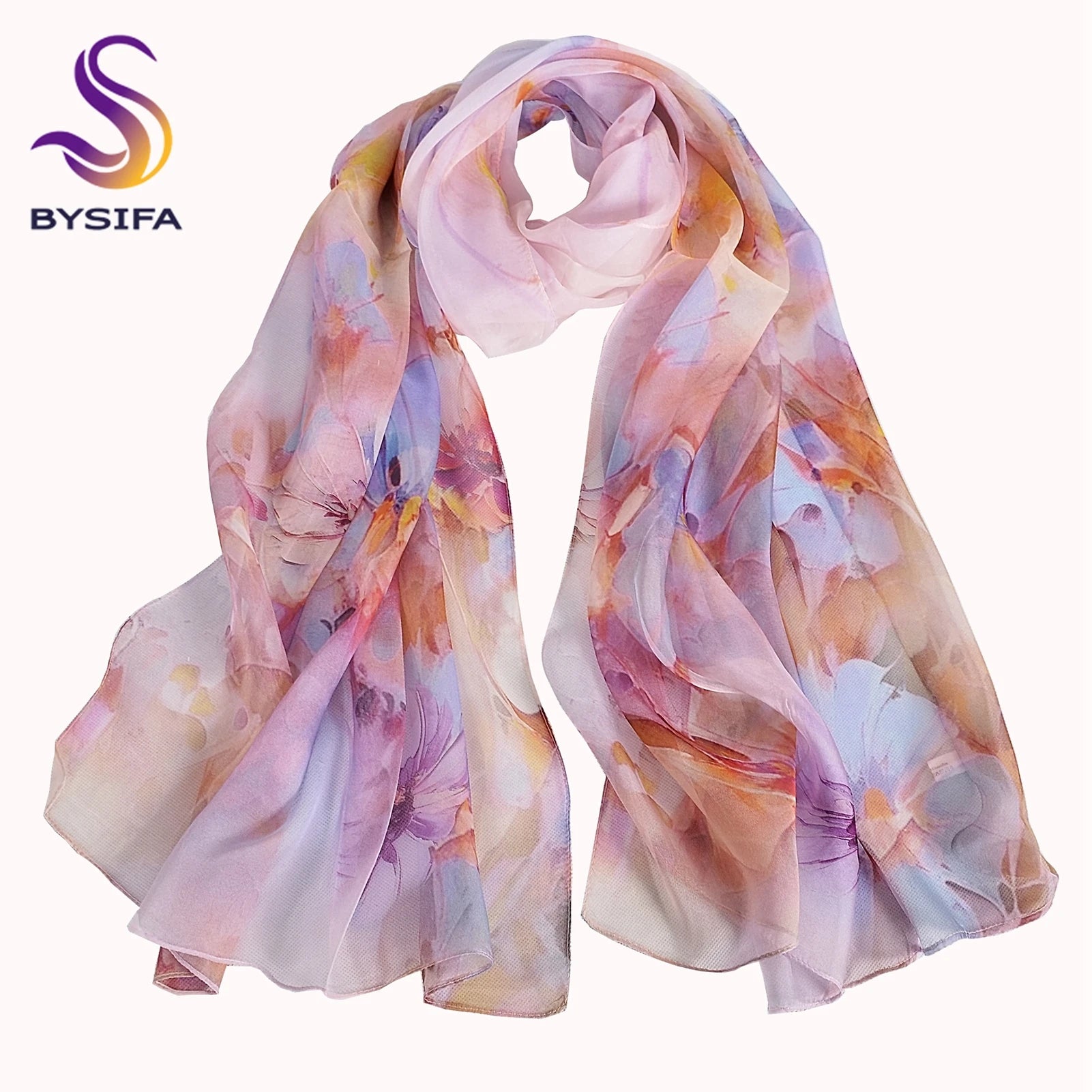 Wiosenny, jesienny, fioletowo-różowy, długi jedwabny.