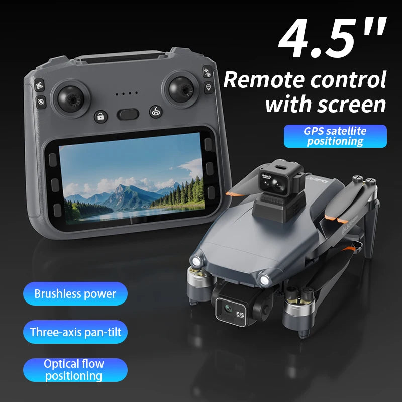 Nowy profesjonalny dron L600 Pro Max z kamerą 8K, 3-osiowym gimbalem, Wi-Fi, funkcją omijania przeszkód 360°, dużym ekranem FPV i bezszczotkowym silnikiem RC.