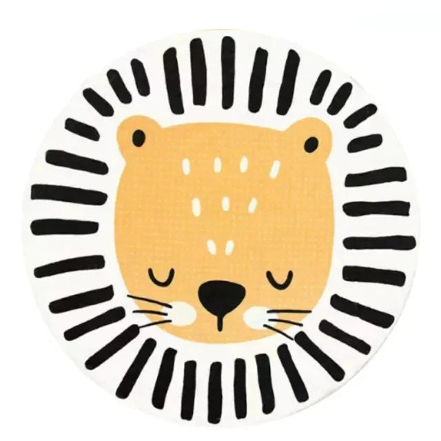 Okrągły puszysty dywan do zabawy dla dzieci z alfabetem, miękkie do sypialni dla dzieci .