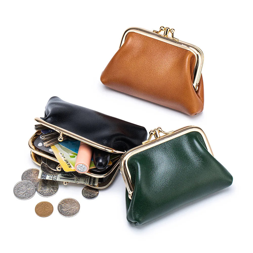 Portmonetka dla kobiety ze skóry w stylu retro ,monety, karty, klucze