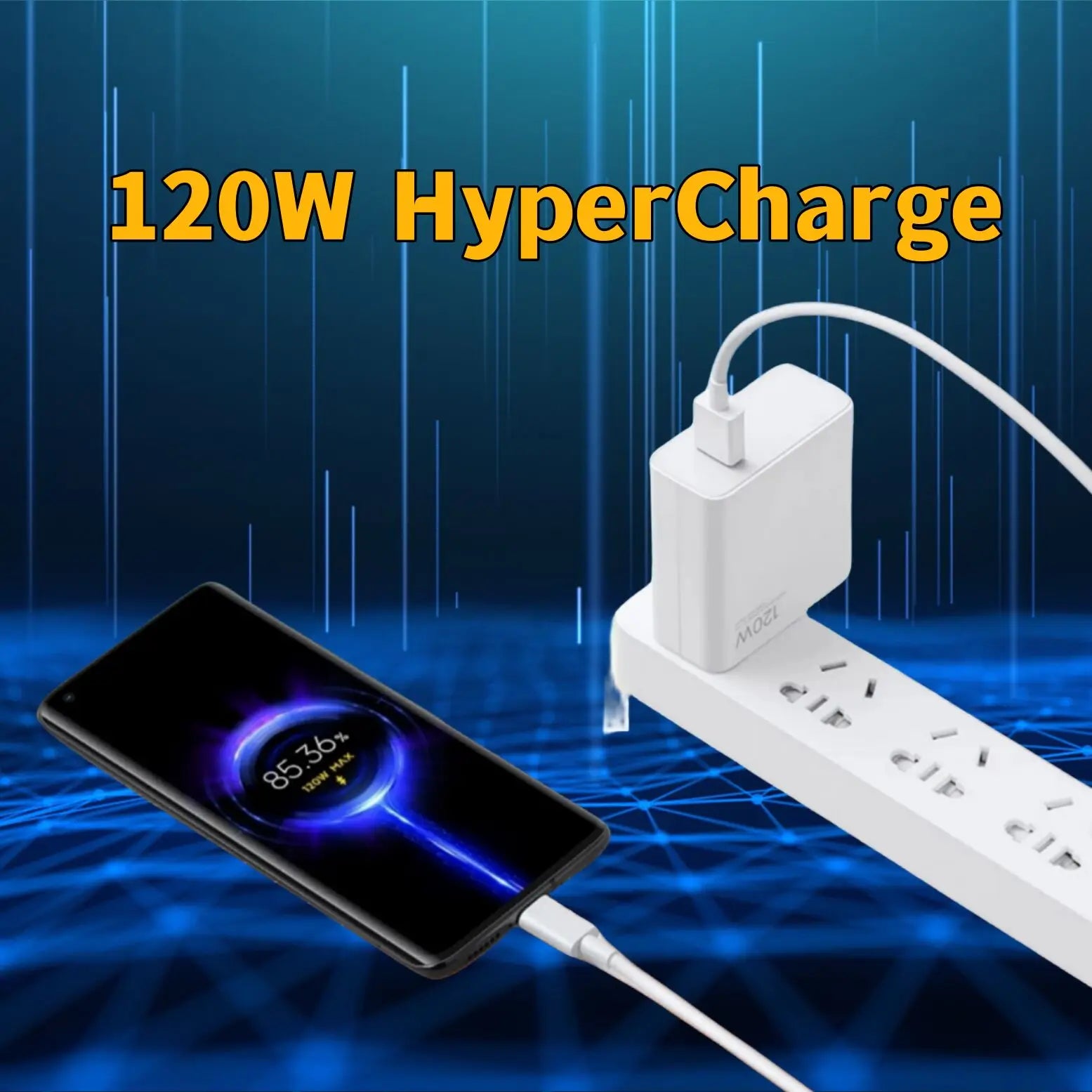 Originálny Turbo Fast Charge 120W EU/US Hypercharge adaptér pre Xiaomi Redmi Note.