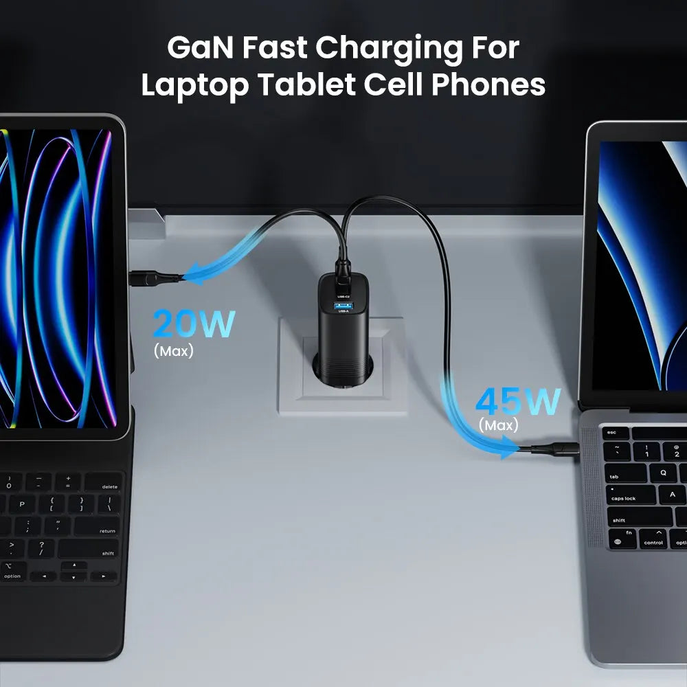 Ładowarka ASOMETECH GaN USB typu C 65 W 45 W PPS PD QC4.0 Szybka ładowarka do laptopów Macbook, tabletów iPad, iPhone'ów 16 i Samsung S23 Ultra