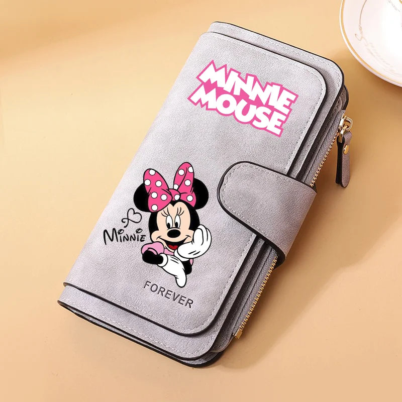 Portfel damski z długim zamkiem błyskawicznym i klamrą, skóra