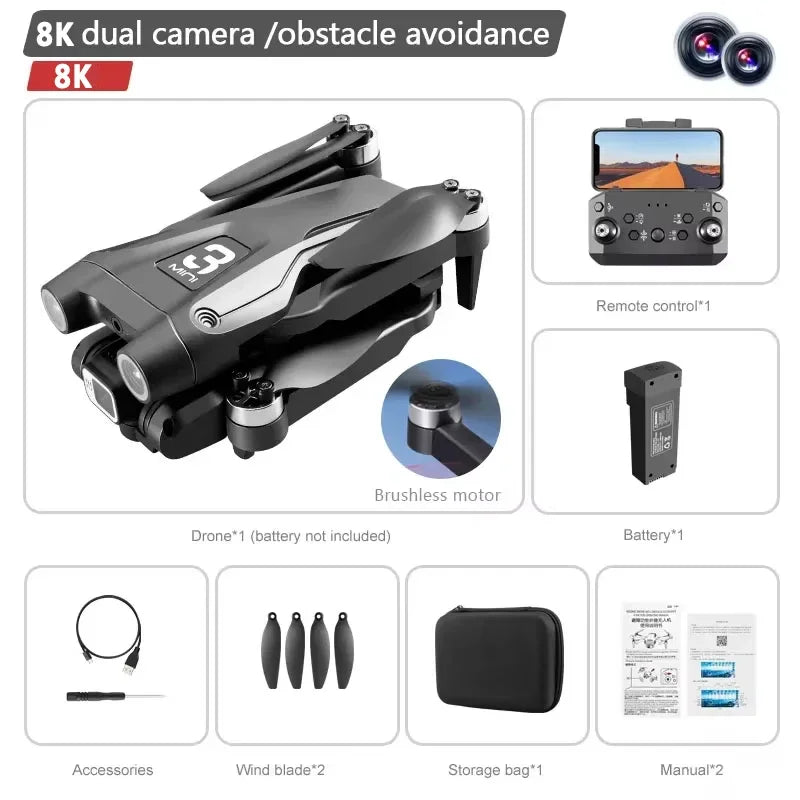 Z908 Pro /MAX Drone 8K Podwójna kamera ESC Profesjonalne kamery Dron Optyczne pozycjonowanie przepływu Unikanie przeszkód Quadcopter