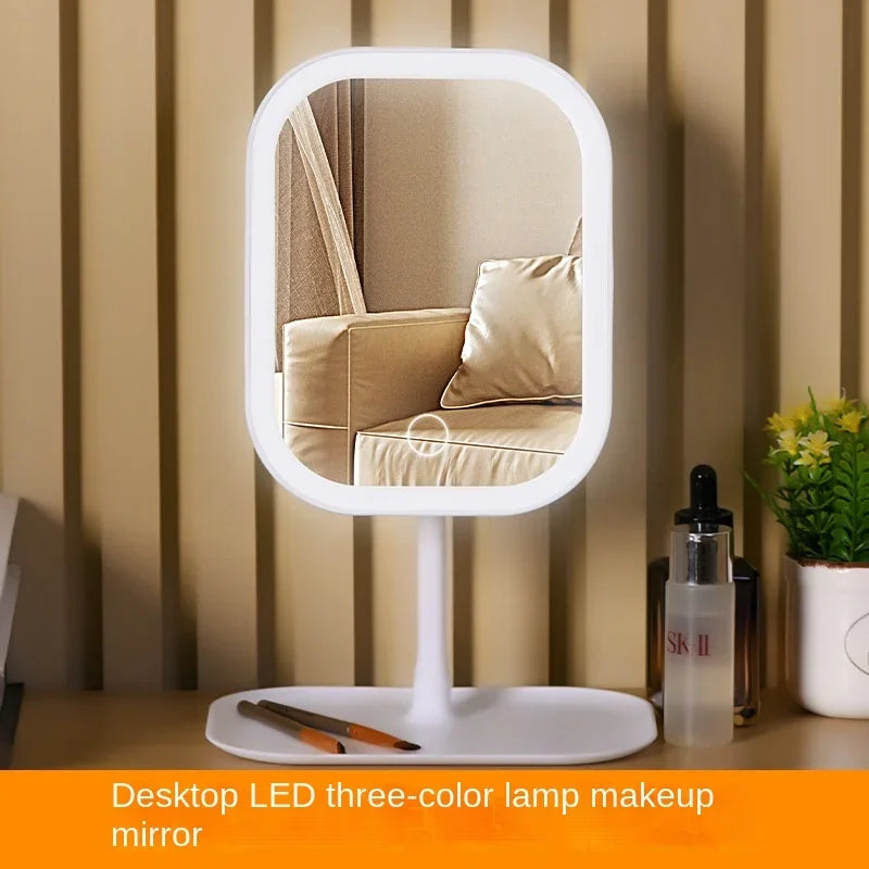 Designerskie lusterko kosmetyczne Trzy kolory LED Lusterko do makijażu