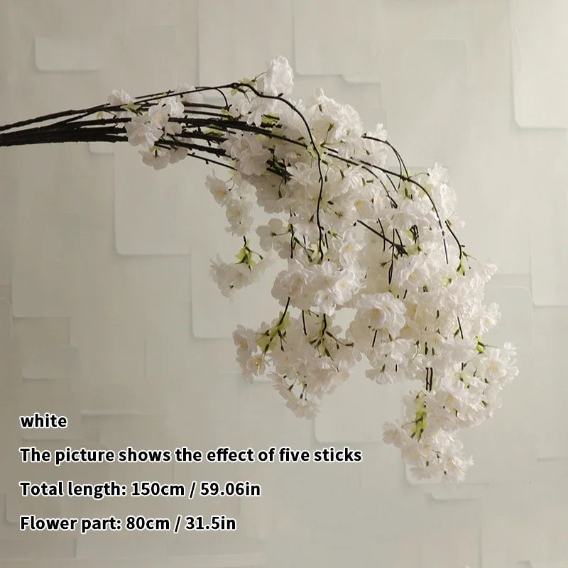 5 sztuk sztucznych gałęzi wiśniowych Sakura z jedwabiu DIY .Domowa dekoracja salonu