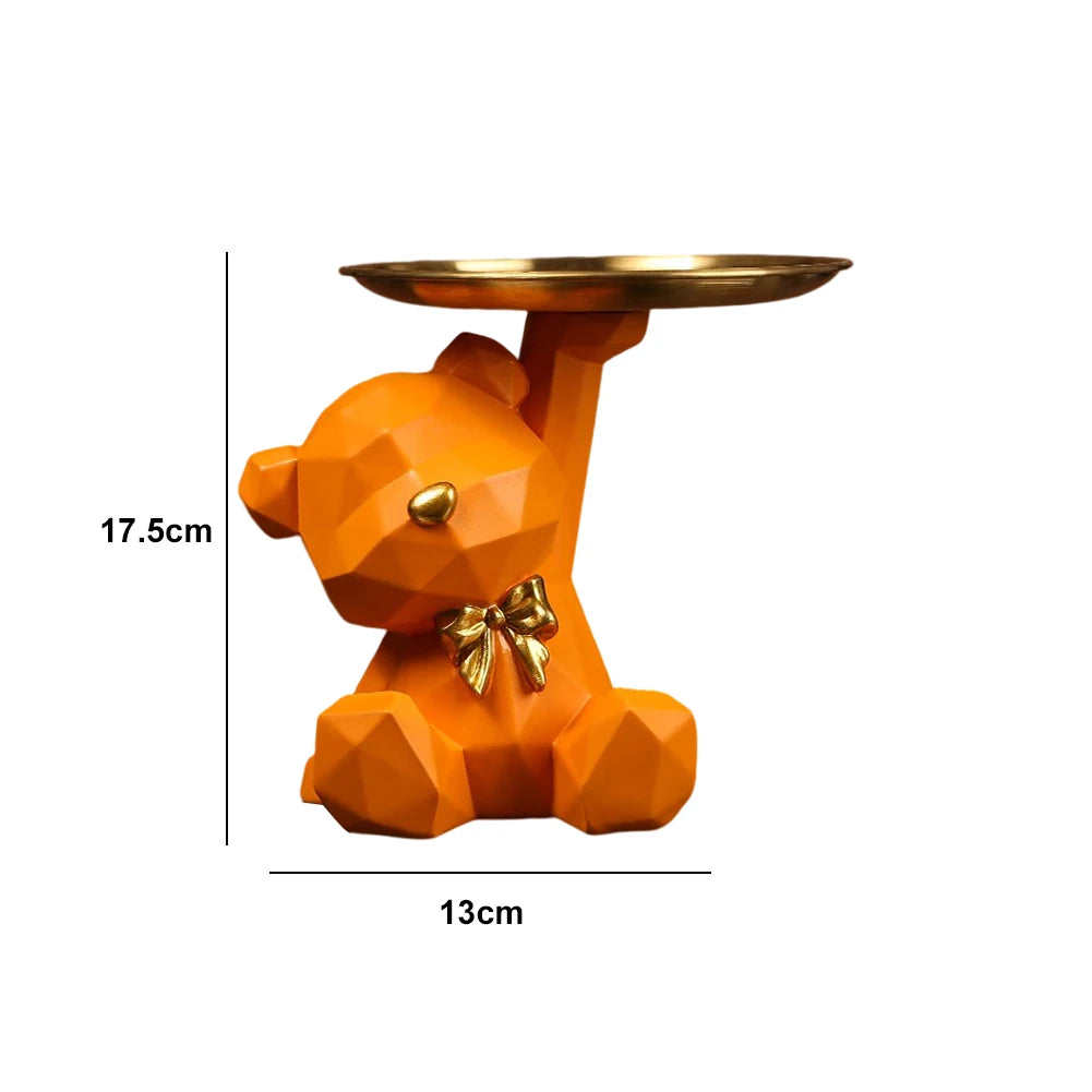 Geometryczna figurka niedźwiedzia na klucze Dekoracja wejściowa , na biurko.