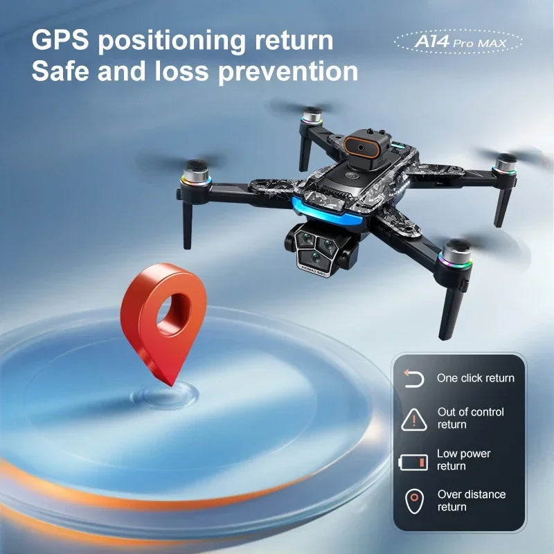 Max Drone 8K HD Trzy kamery GPS Bezszczotkowy napęd Optyczny system unikania przeszkód Duży ekran 4,5 cala