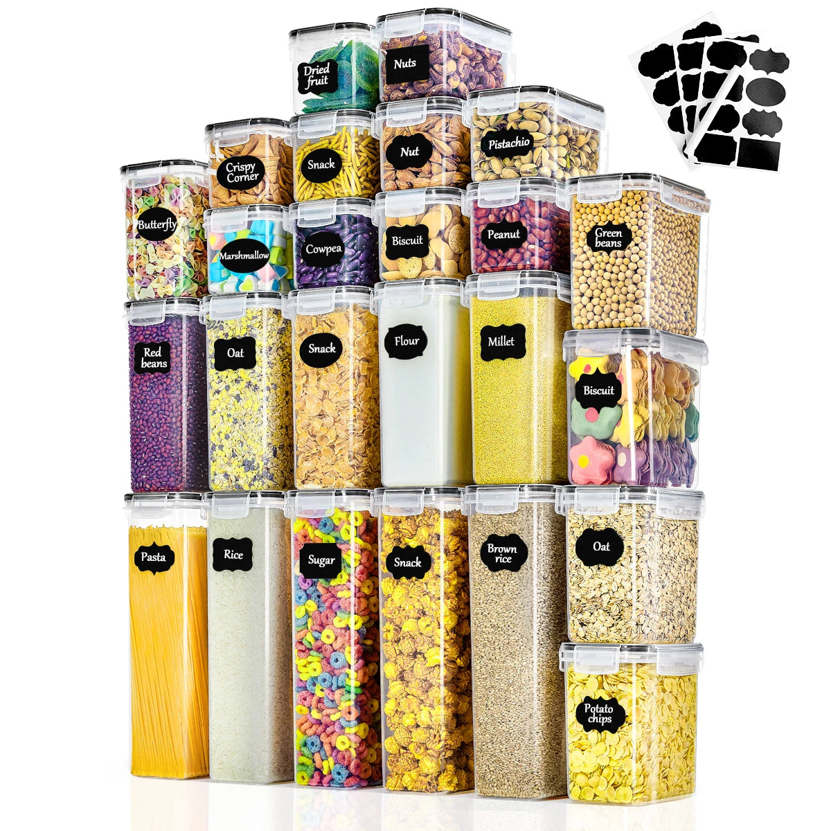 Hermetyczne pojemniki do przechowywania produktów spożywczych.