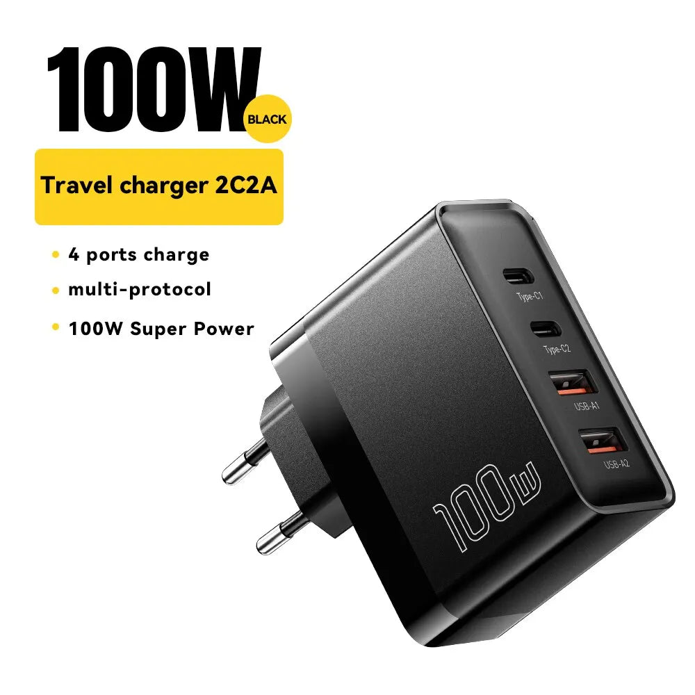 Nabíjačka Essager 100W GaN USB typu C PD QC Quick Charge 4.0 3.0 typu C rýchle nabíjanie pre iPhone 14 13 12 Xiaomi Macbook