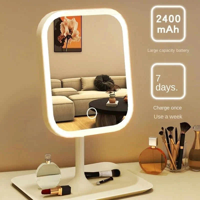 Designerskie lusterko kosmetyczne Trzy kolory LED Lusterko do makijażu