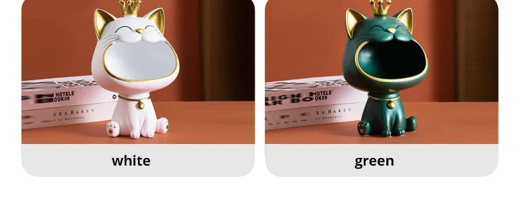 Fortune Crown Big Mouth Cat – lekka, luksusowa rzeźba na prezent.