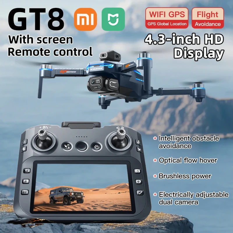 Xiaomi Mijia GT8 Drone 4K Profesjonalna kamera 8K Lotniczy FPV Unikanie przeszkód z dużym ekranem Pilot zdalnego sterowania Składany RC Dron