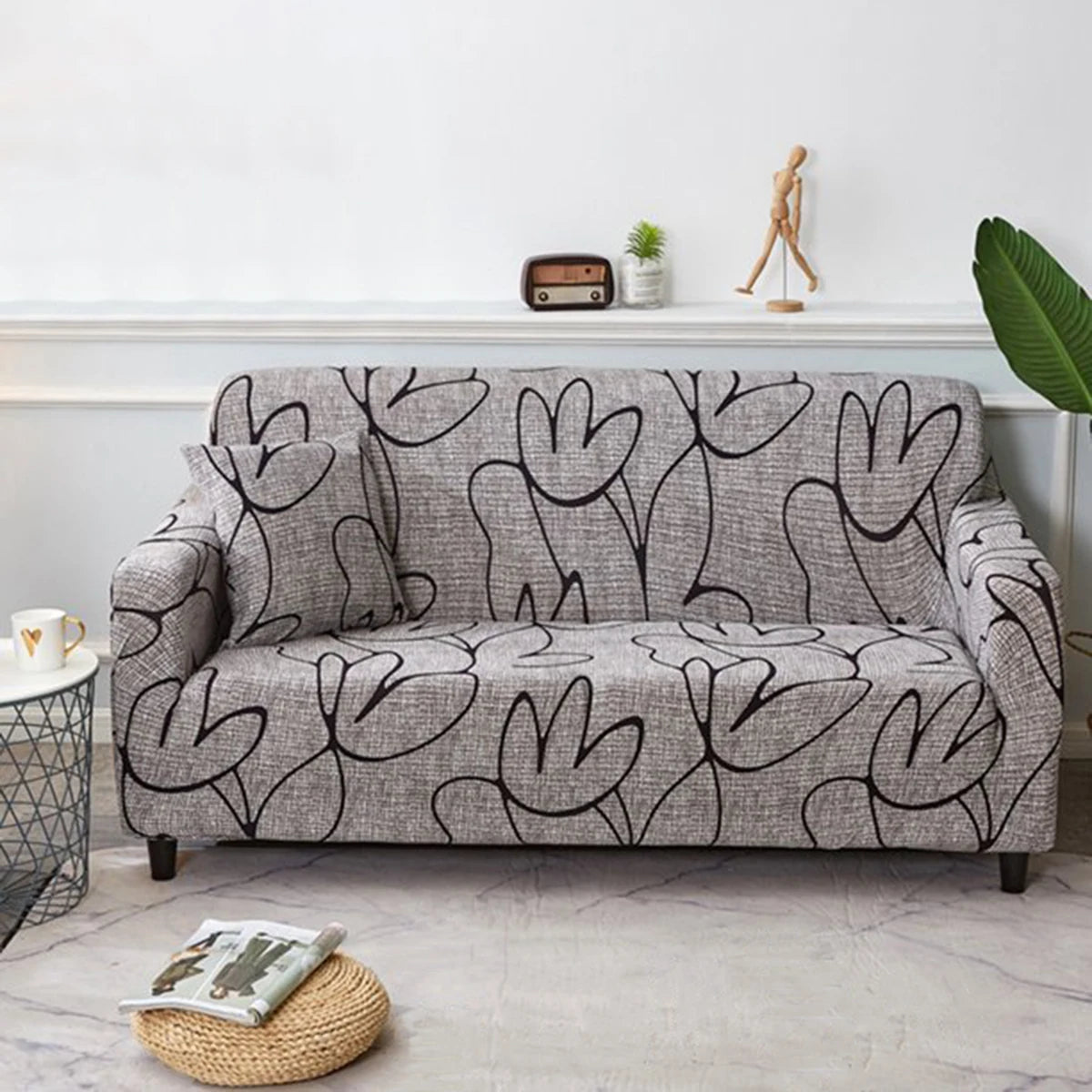 Pokrowce na sofę do salonu na  1/2/3/4-osobową Geometryczne pokrowce na sofę