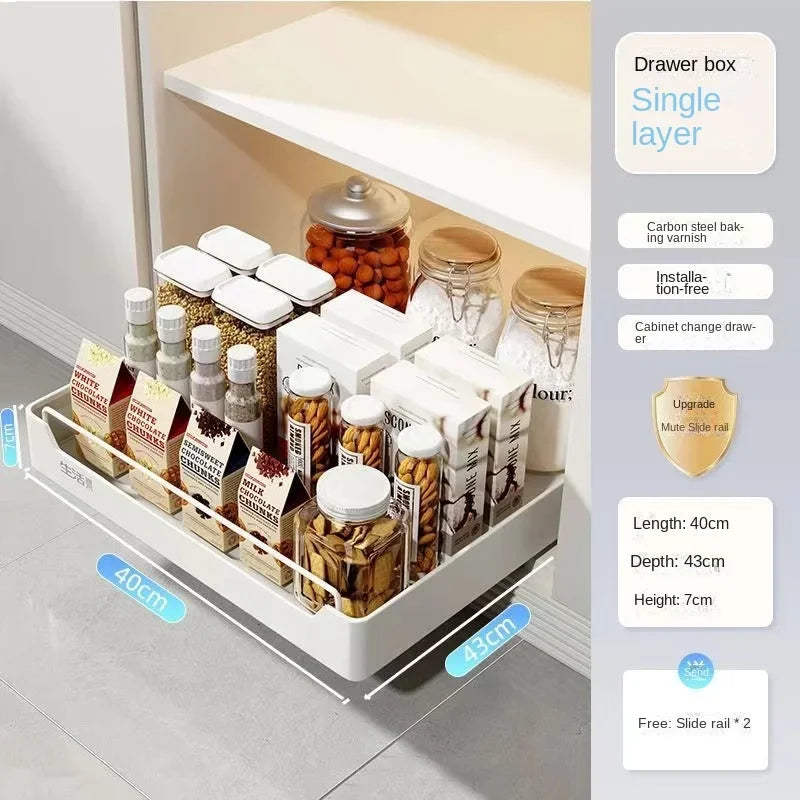 Nowy regał kuchenny z prowadnicami, szuflada kuchenna