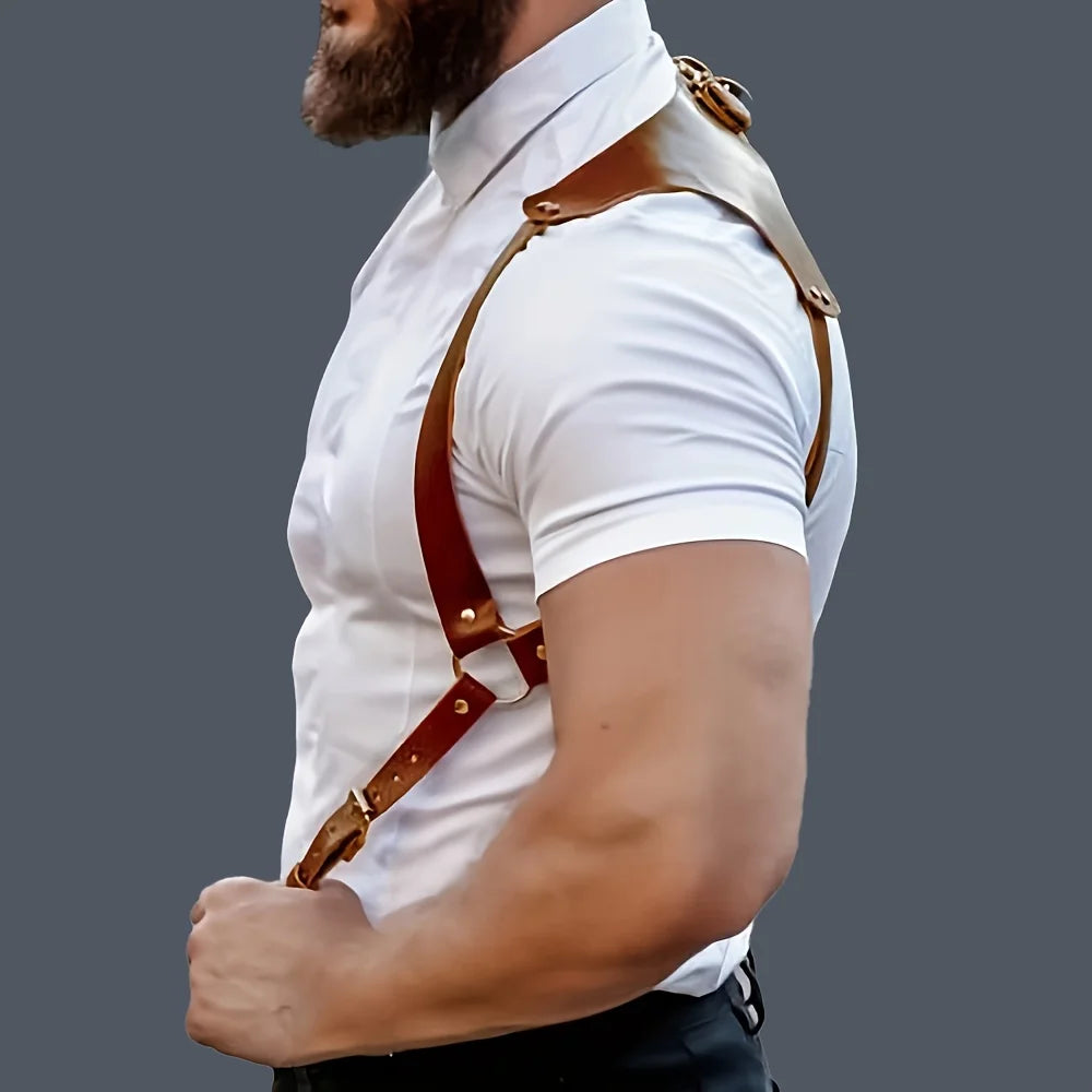 Szelki Męskie do spodni skórzane. Dwa kolory , brązowe i czarne