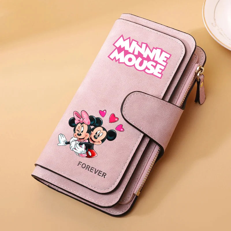 Portfel damski z długim zamkiem błyskawicznym i klamrą, skóra