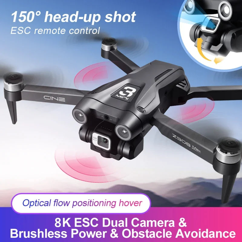 Z908 Pro /MAX Drone 8K Podwójna kamera ESC Profesjonalne kamery Dron Optyczne pozycjonowanie przepływu Unikanie przeszkód Quadcopter