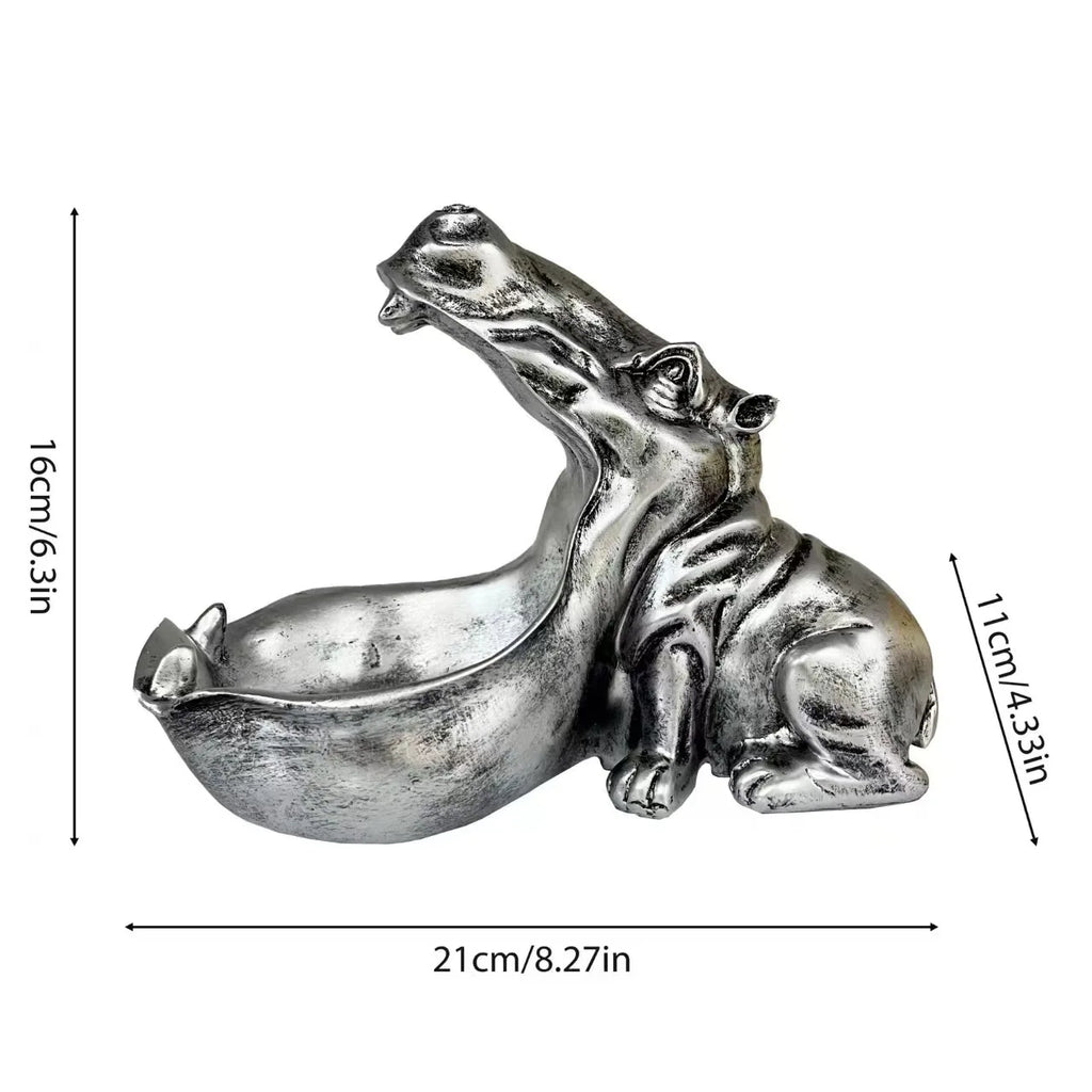 Živicová ozdoba v tvare hrocha. Kreatívne figúrky zvierat. Dekorácia na stôl.