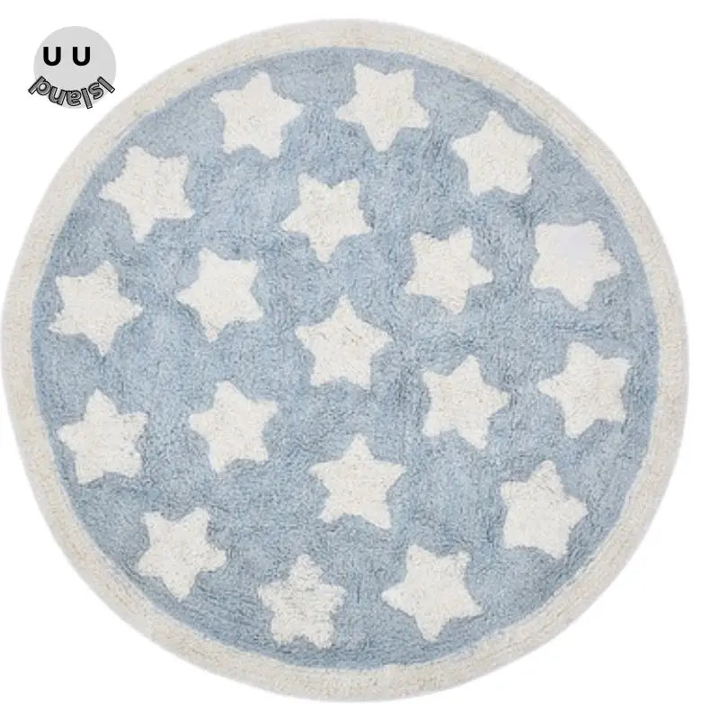 Okrągły puszysty dywan do zabawy dla dzieci z alfabetem, miękkie do sypialni dla dzieci .