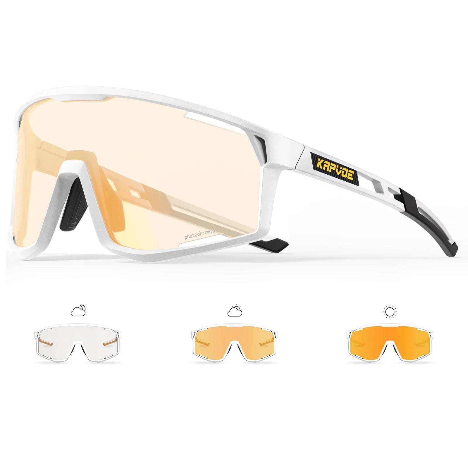 Okulary rowerowe KAPVOE fotochromowe UV400. Szosowe.