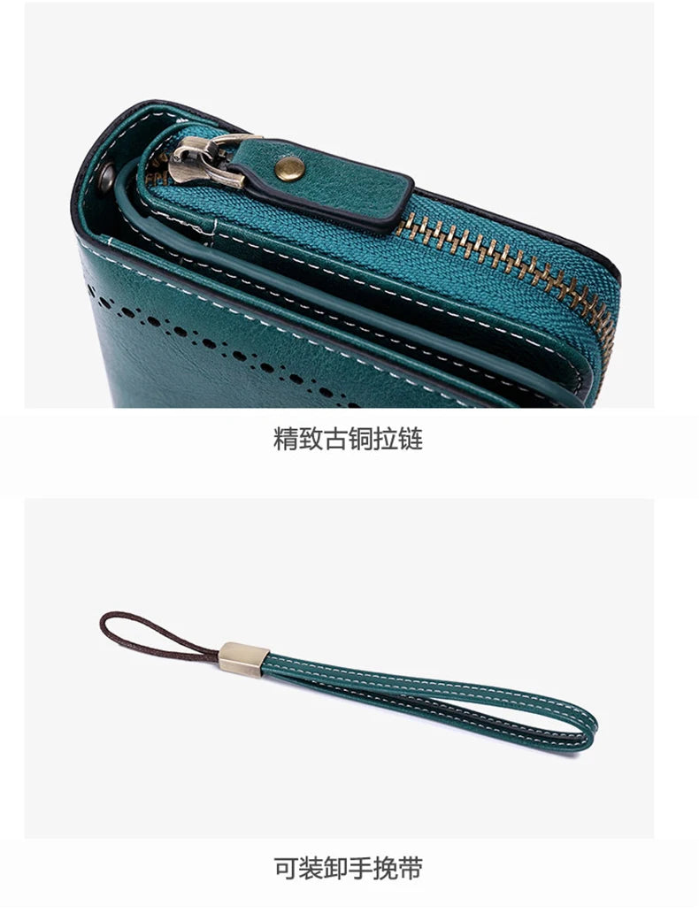 Wysokiej jakości portfel skórzany z zabezpieczeniem RFID.