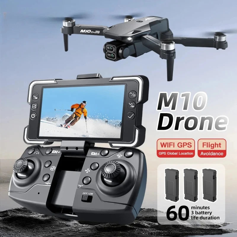 Dla Xiaomi M10 Rc 4K Drone 8K Profesjonalna podwójna kamera HD z ekranem FPV WIFI Bezszczotkowy silnik Quadcopter z funkcją omijania przeszkód Zabawki