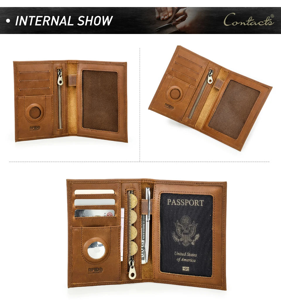 Portfel CONTACT na paszport ,etui na karty, podróżny dla mężczyzn.