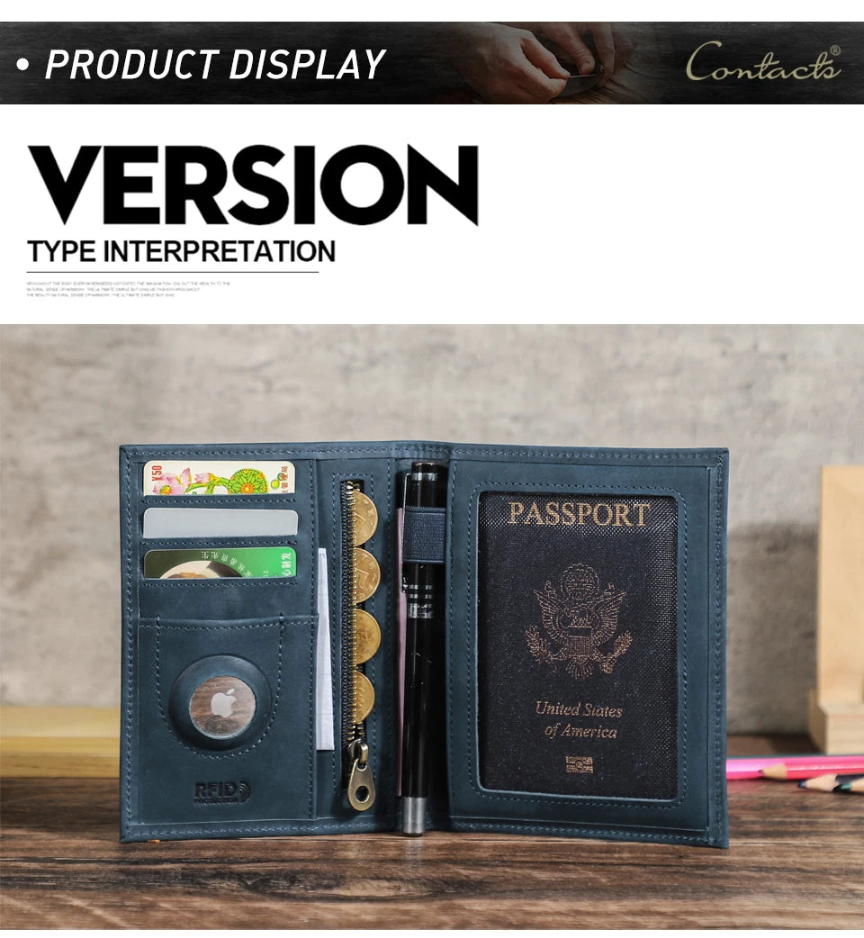 Portfel CONTACT na paszport ,etui na karty, podróżny dla mężczyzn.