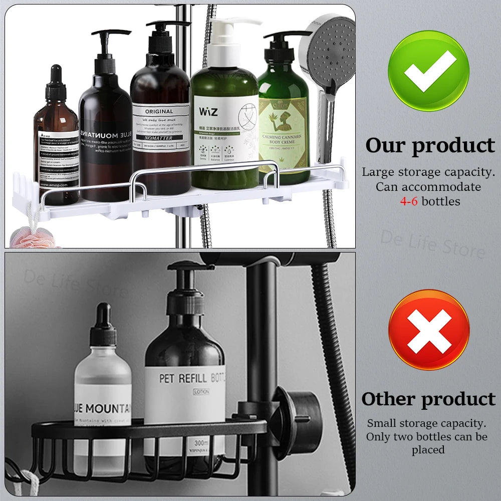 Výsuvná sprchová polička bez vŕtania