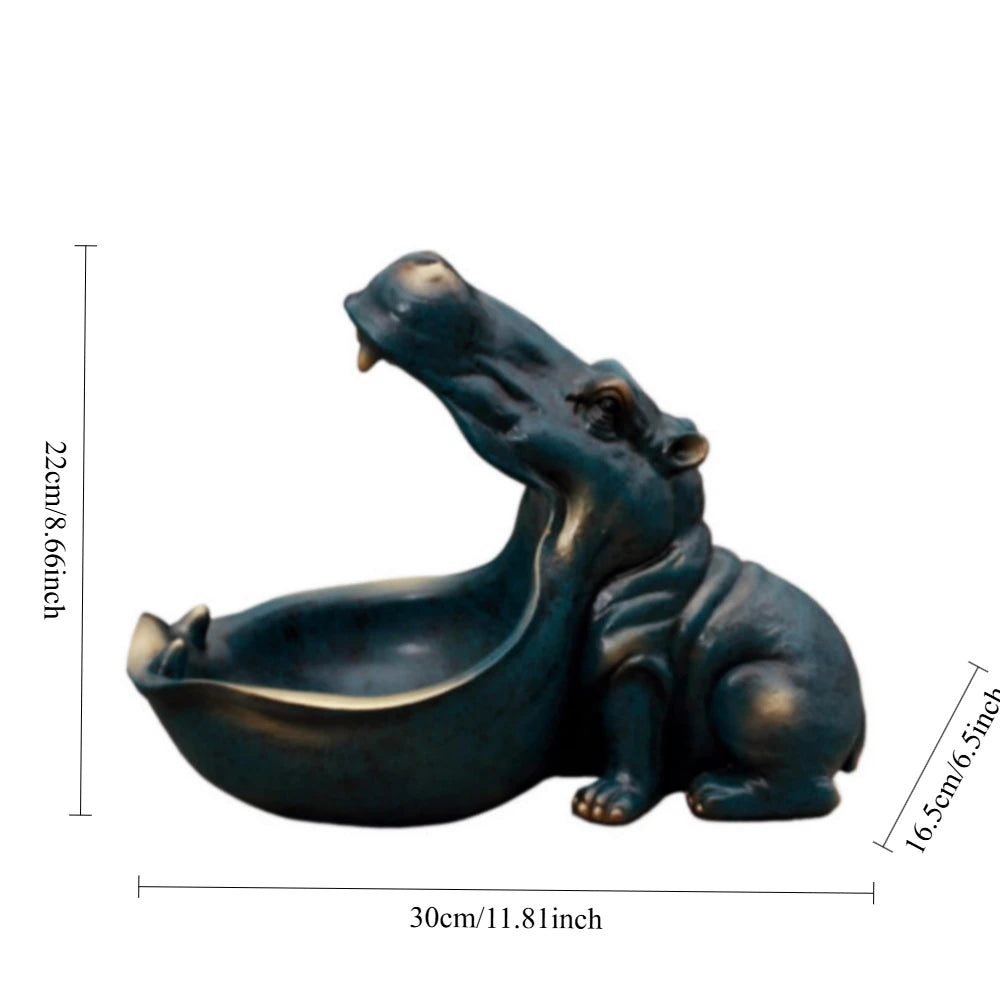 Živicová ozdoba v tvare hrocha. Kreatívne figúrky zvierat. Dekorácia na stôl.