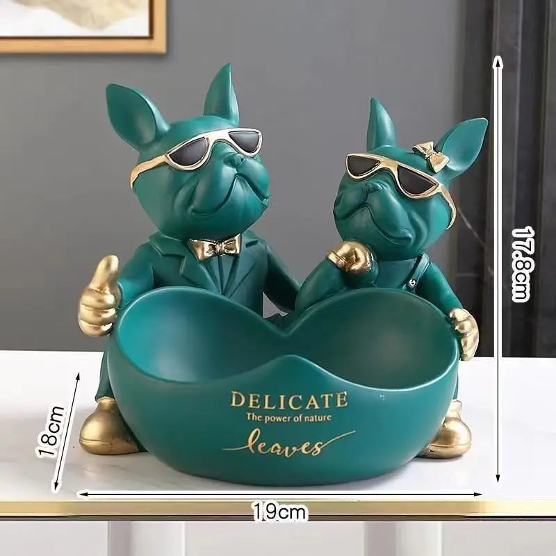 Ozdoby do przechowywania w kształcie serca z motywem psów.