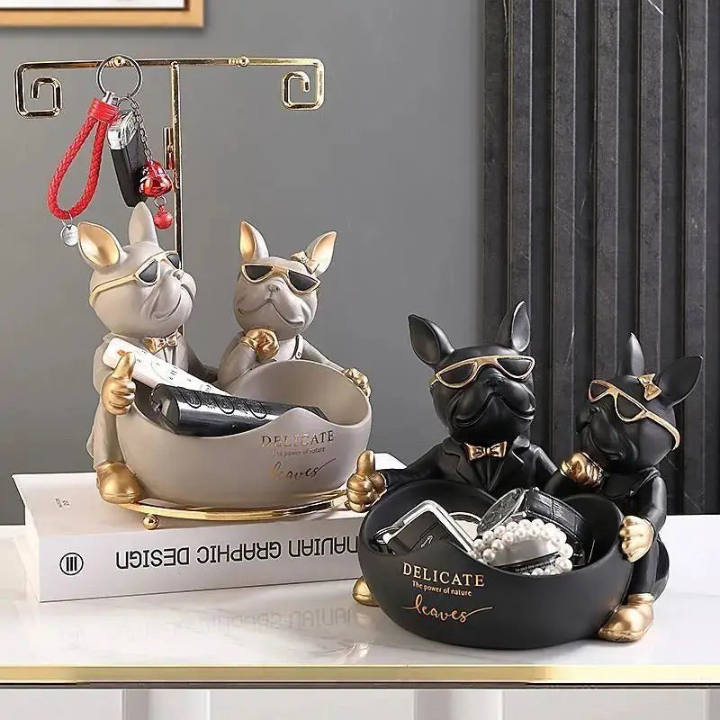 Ozdoby do przechowywania w kształcie serca z motywem psów.