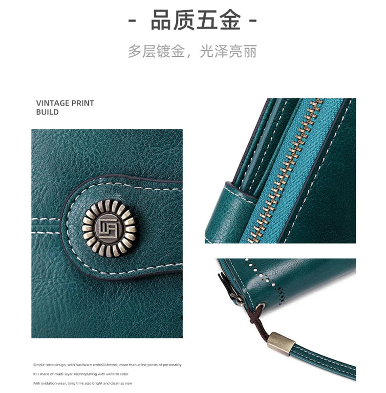 Wysokiej jakości portfel skórzany z zabezpieczeniem RFID.