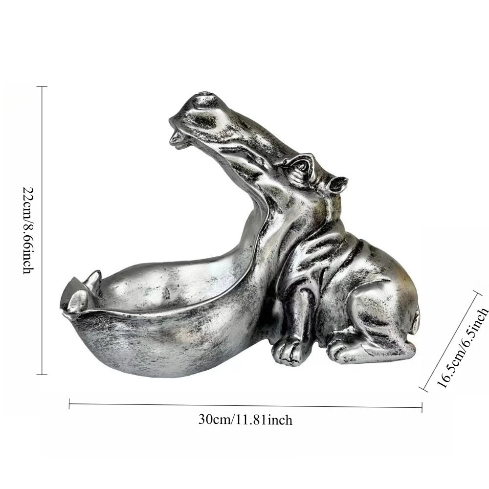 Živicová ozdoba v tvare hrocha. Kreatívne figúrky zvierat. Dekorácia na stôl.