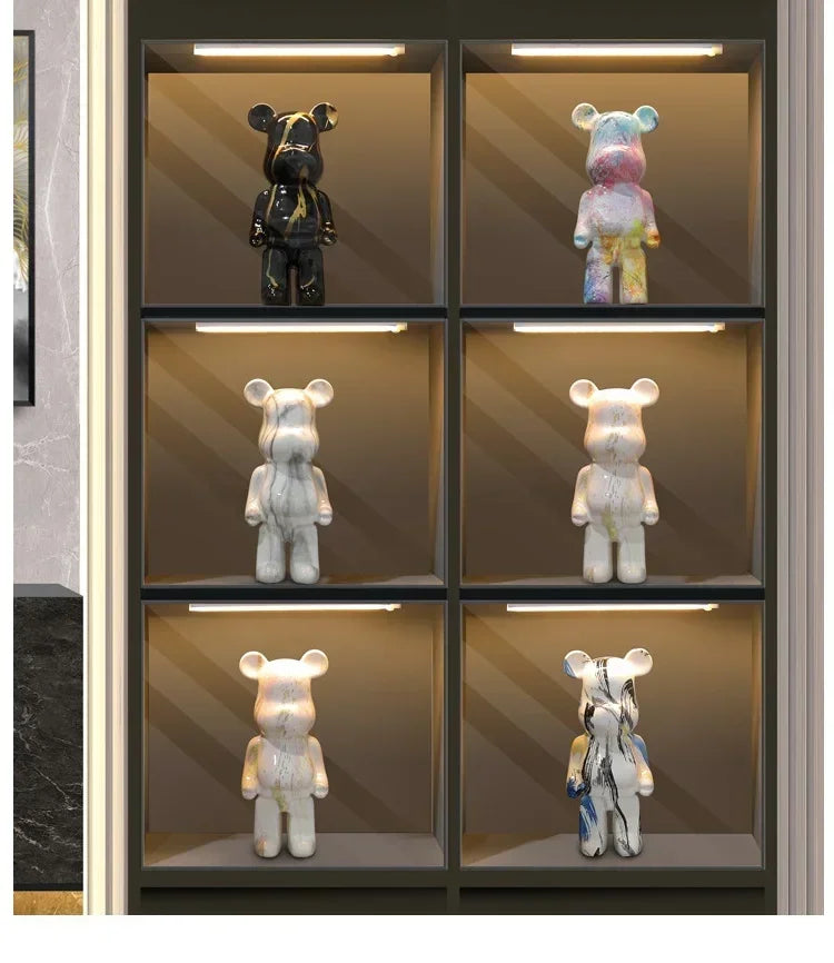 Estetyczna figurka niedźwiedzia  nordyckiego. Rzeźba Luksusowa dekoracja salonu.