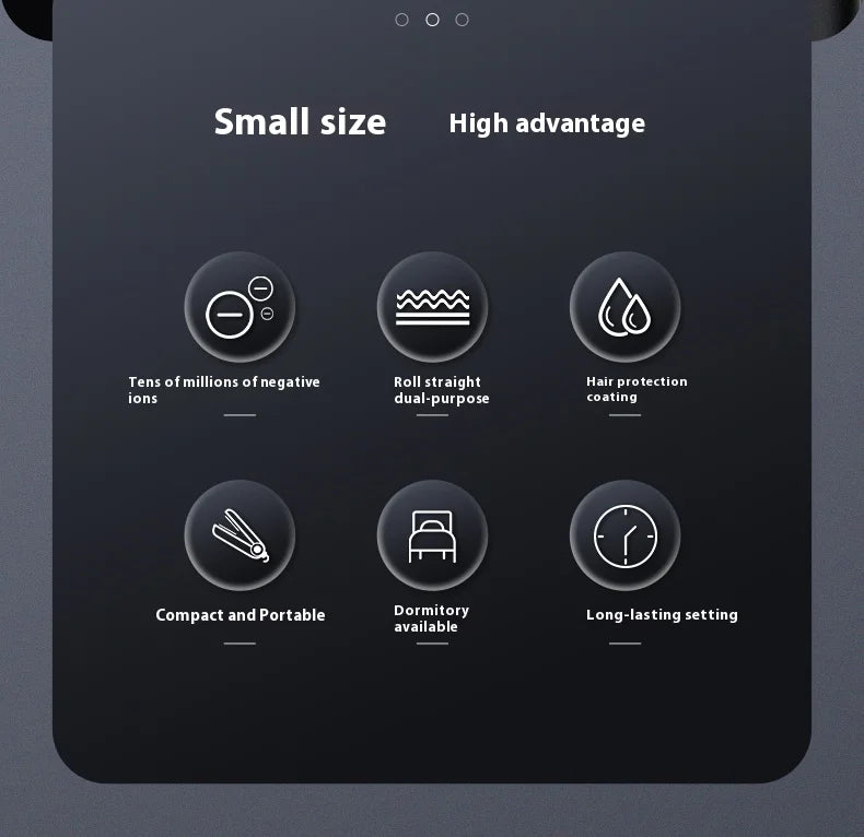 Mini prostownica i lokówka 2 w 1 – ceramiczna, szybko nagrzewająca się, 140–220°C.