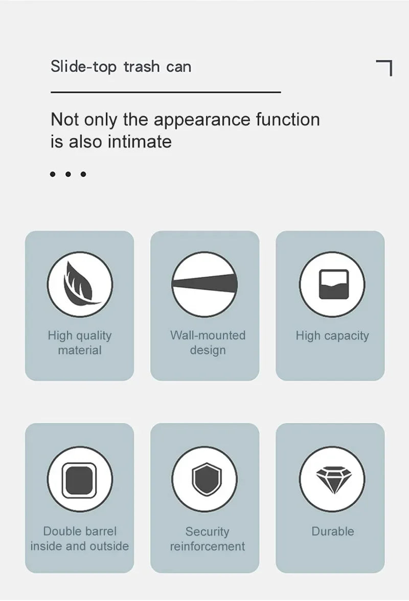 Nástenný odpadkový kôš Odpadkový kôš z kuchyne Odpadkový kôš z kúpeľne s vekom