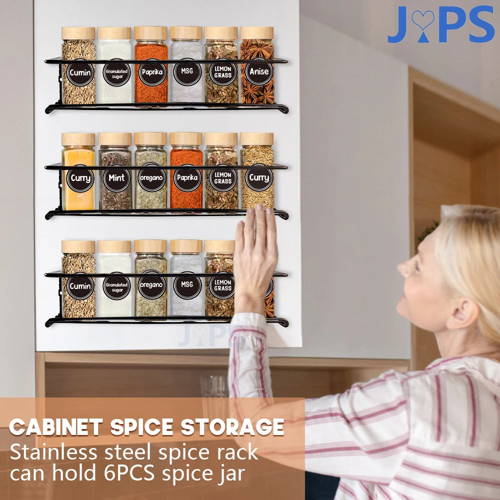 Szklane słoiczki  na przyprawy z bambusowymi zakrętkami