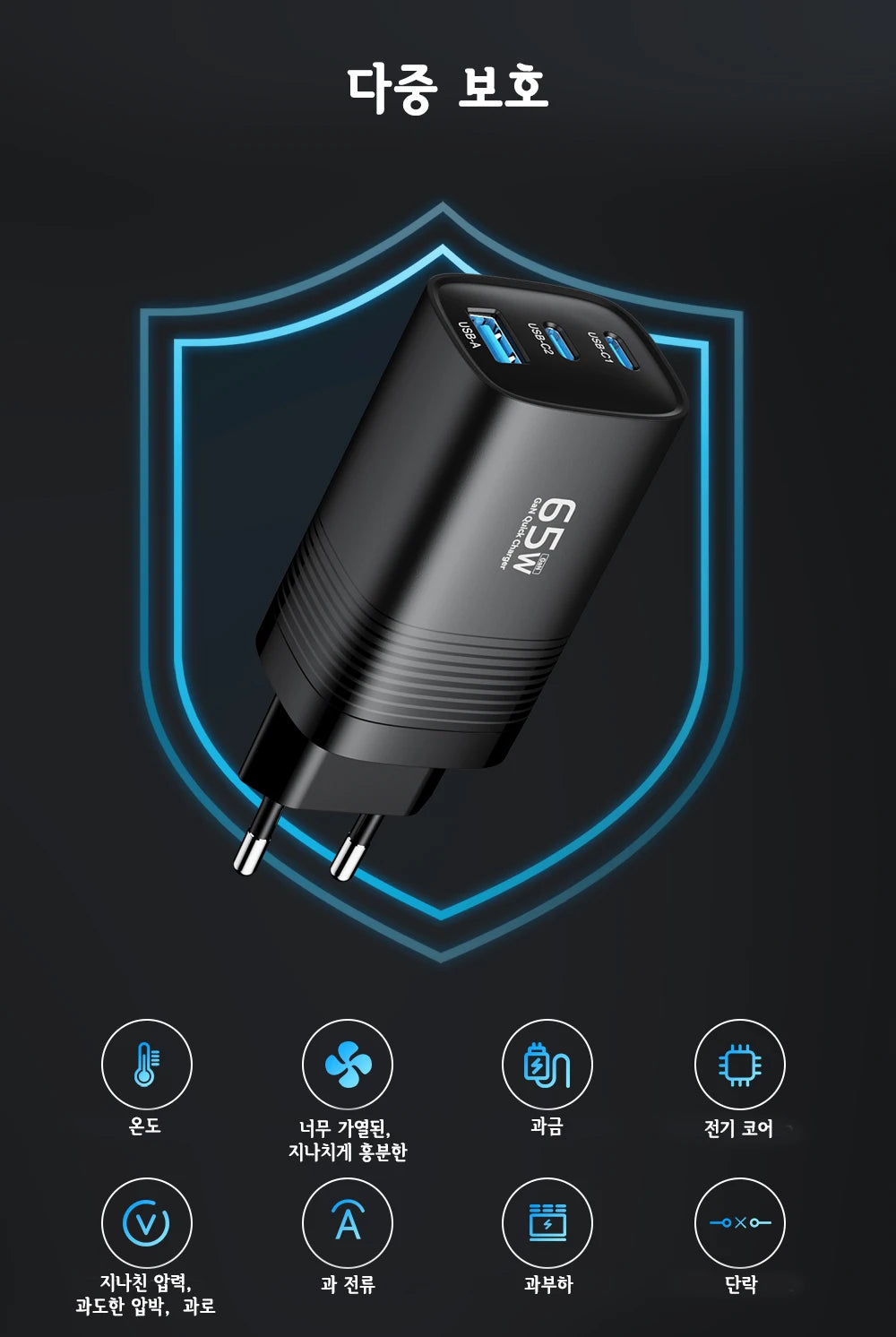 Ładowarka ASOMETECH GaN USB typu C 65 W 45 W PPS PD QC4.0 Szybka ładowarka do laptopów Macbook, tabletów iPad, iPhone'ów 16 i Samsung S23 Ultra