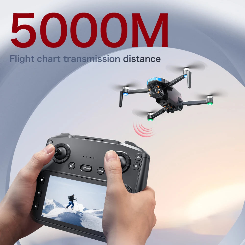 Nowy dron S-X1 MAX GPS z profesjonalną kamerą 4K, 3-osiowym gimbalem, bezszczotkowym silnikiem FPV i dużym ekranem zdalnego sterowania oraz składaną konstrukcją.
