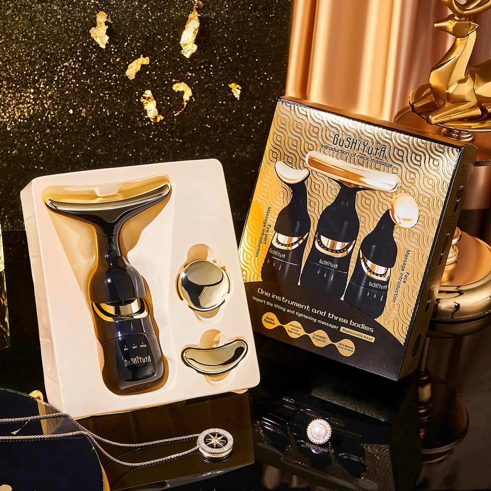 3-głowicowy masażer ujędrniający do twarzy do pielęgnacji skóry.