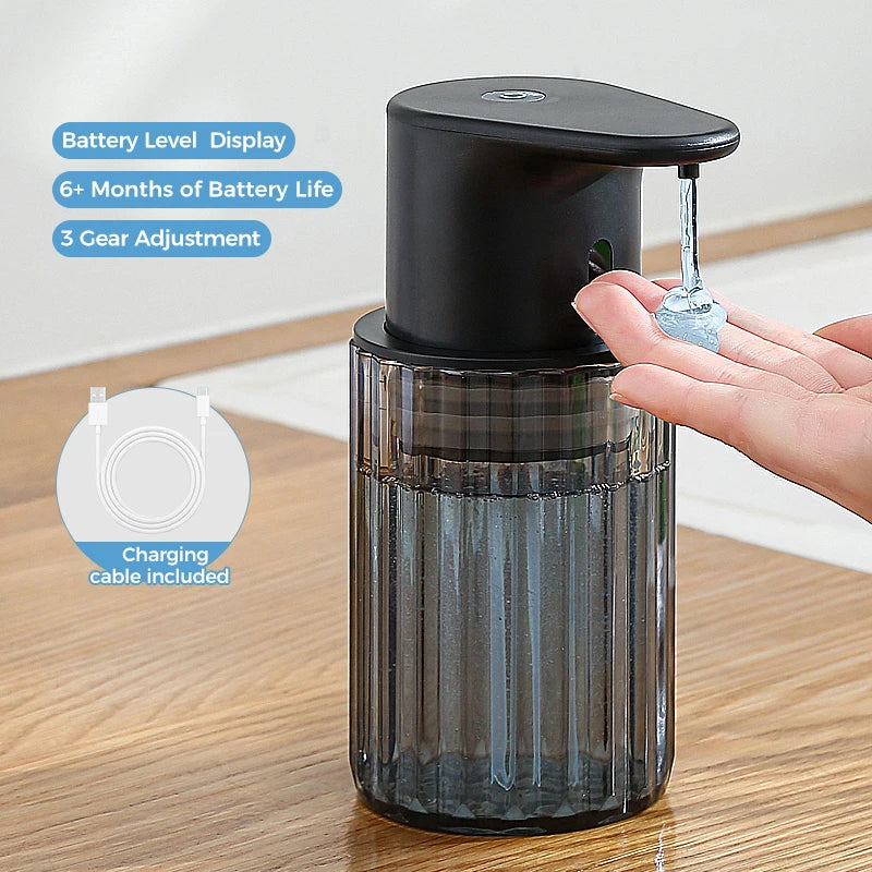 Automatický dávkovač tekutého mydla, nabíjateľný bezdotykový dávkovač pracieho prostriedku s USB.