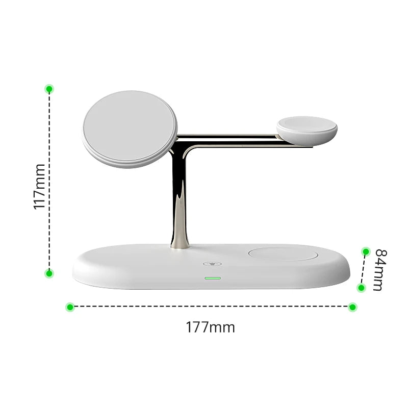 Bezprzewodowa ładowarka 3 w 1 dla iPhone'a 12/13/14/15/16/17 Szybka stacja ładująca dla Apple Watch 10 9 8 7 6 5 4 Airpods 2 3 Pro