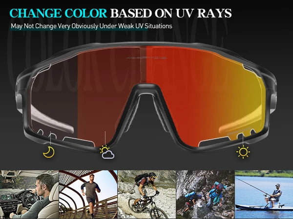 Okulary rowerowe fotochromatyczne męskie/damskie szosowe.