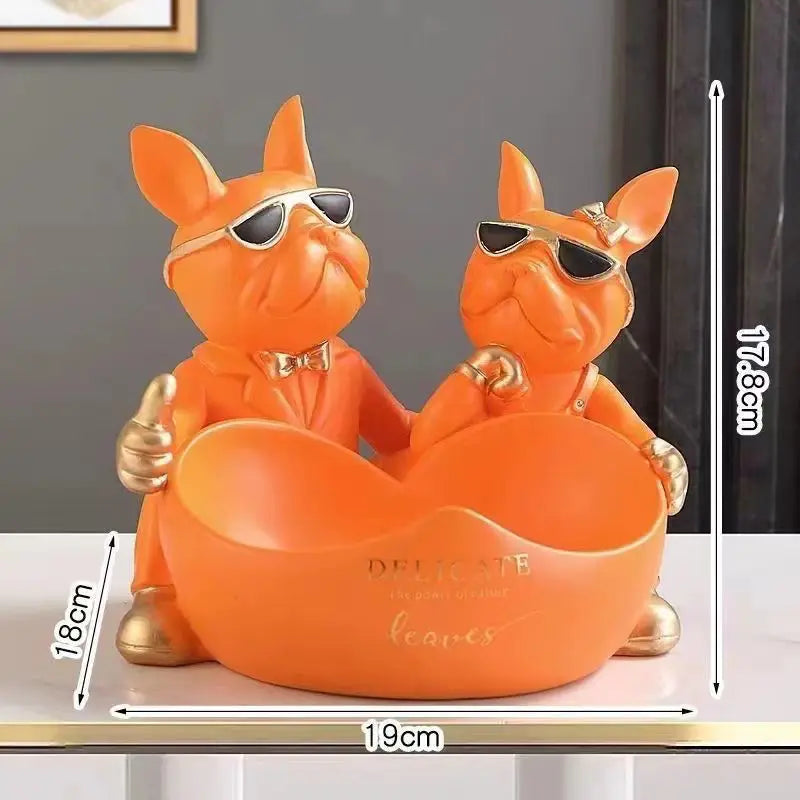 Ozdoby do przechowywania w kształcie serca z motywem psów.