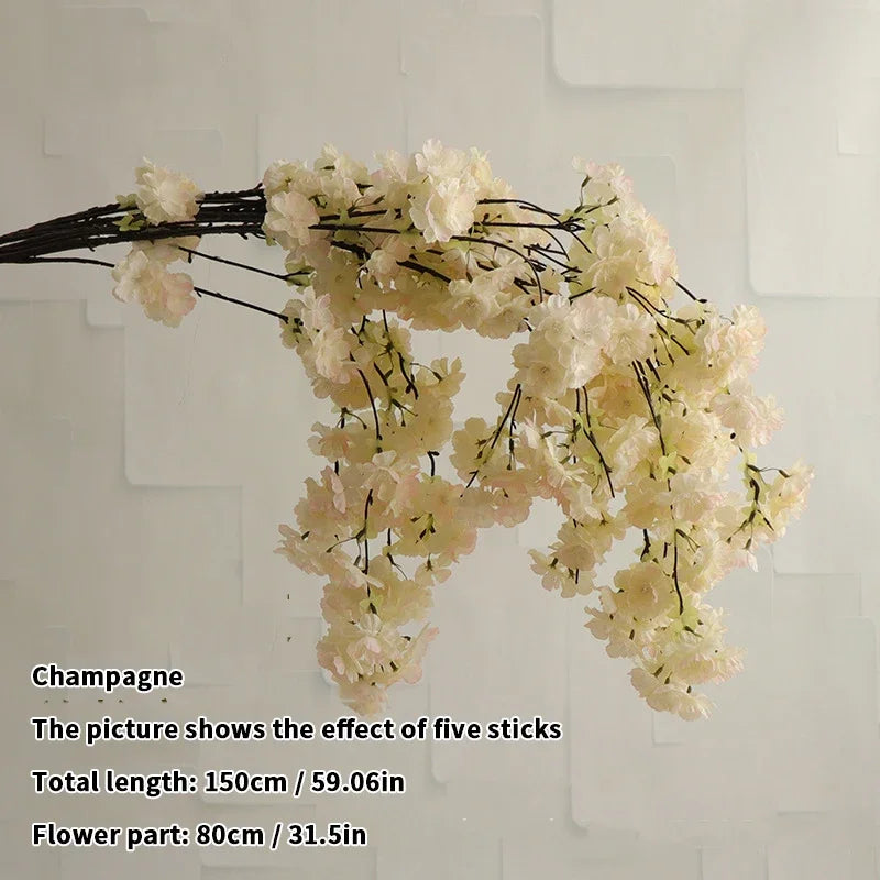 5 sztuk sztucznych gałęzi wiśniowych Sakura z jedwabiu DIY .Domowa dekoracja salonu