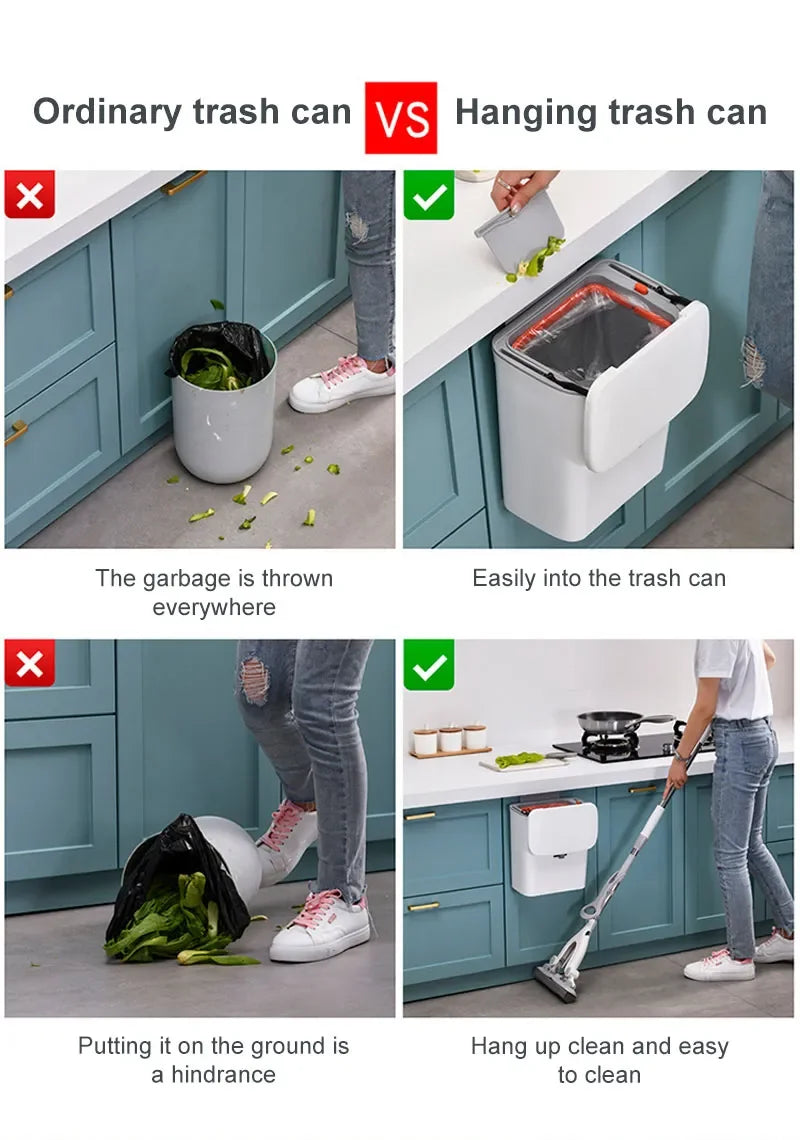 Nástenný odpadkový kôš Odpadkový kôš z kuchyne Odpadkový kôš z kúpeľne s vekom